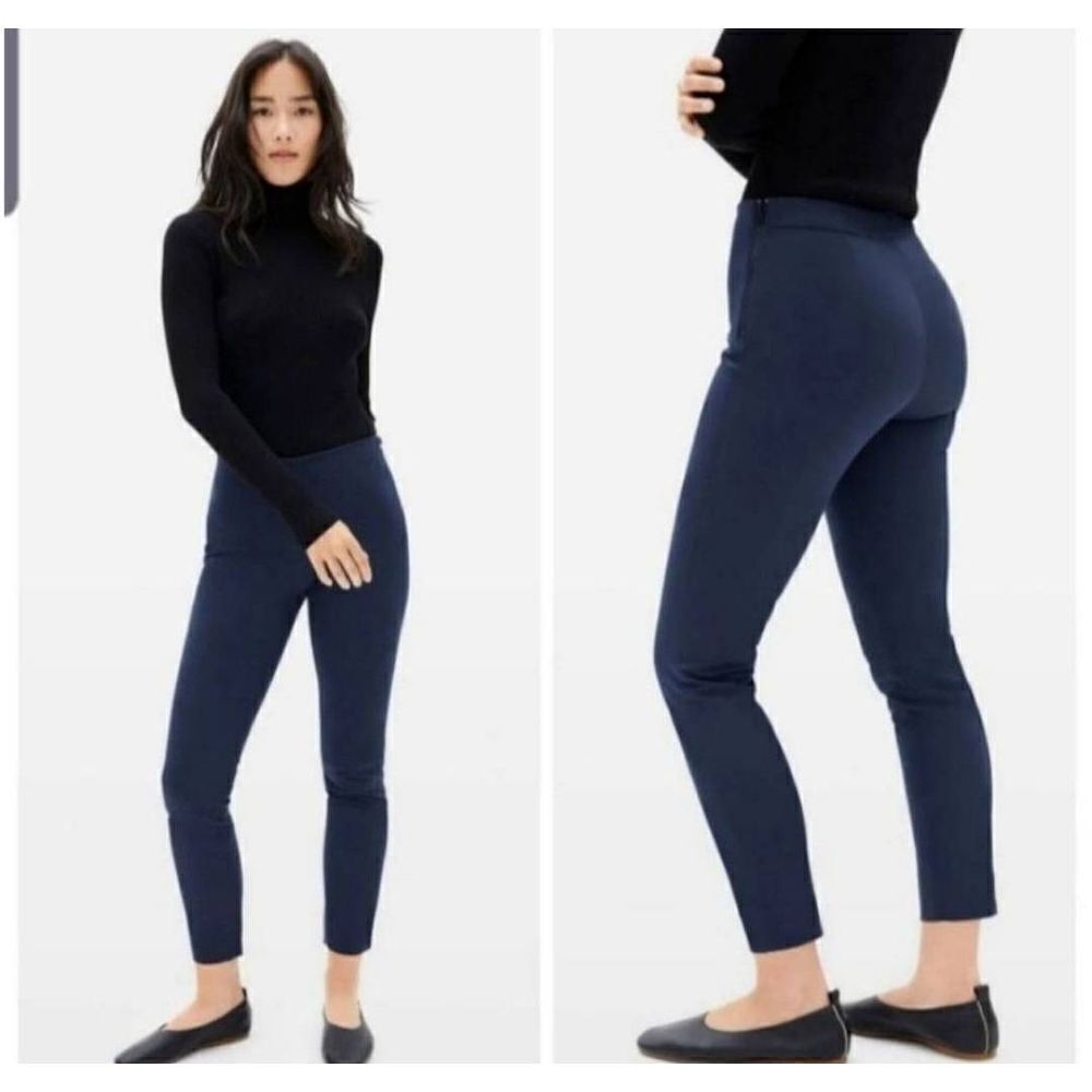 Everlane blue The Side-Zip Stretch Cotton Pant sz 10